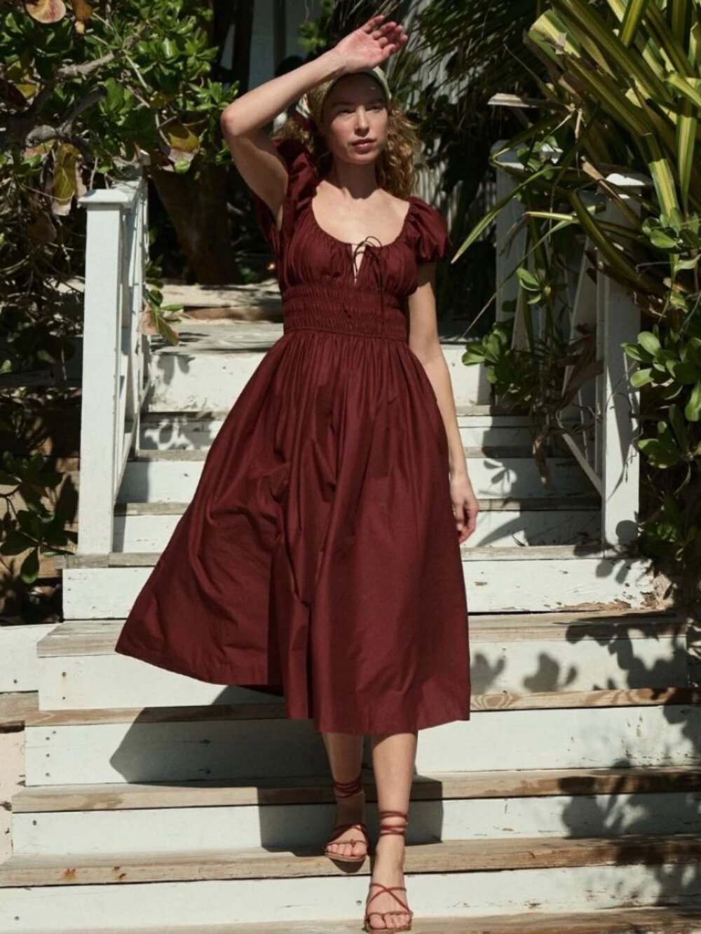Doen quinn dress in rusty brown M NWT - Picture 2 of 4